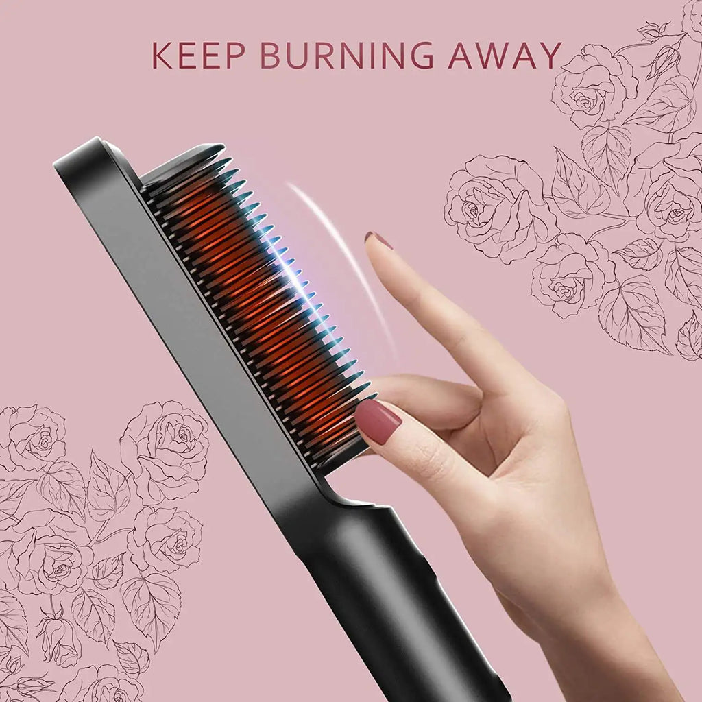 Venda quente Mini alisador de cabelo pente quente ferramentas de estilo de cabelo personalizado escova de cabelo pente alisador - Acaso Das Mulheres Modernas