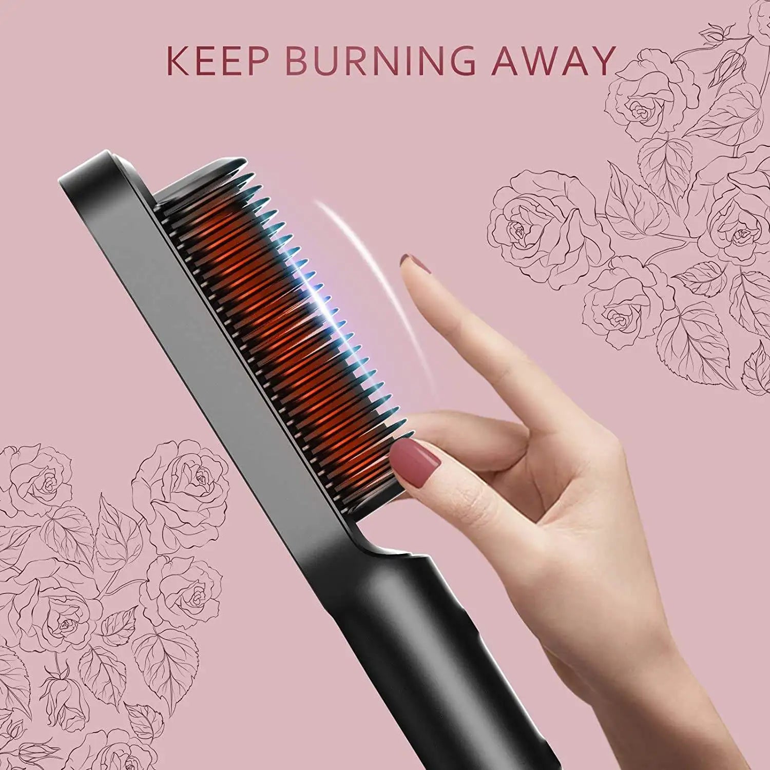 Venda quente Mini alisador de cabelo pente quente ferramentas de estilo de cabelo personalizado escova de cabelo pente alisador - Acaso Das Mulheres Modernas