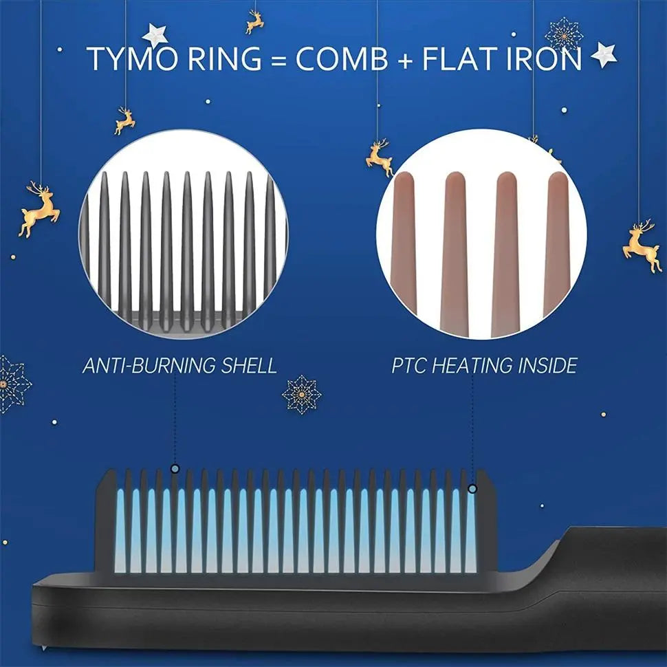 Venda quente Mini alisador de cabelo pente quente ferramentas de estilo de cabelo personalizado escova de cabelo pente alisador - Acaso Das Mulheres Modernas