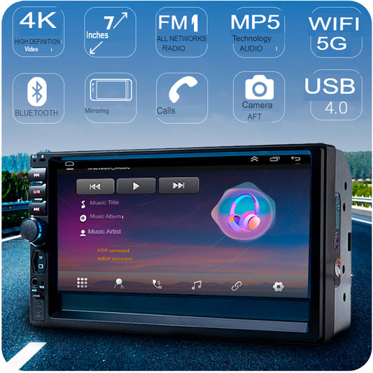 Central Multimídia Universal 7 Polegadas Wifi Gps Mp5 Bluetooth - EasyCar