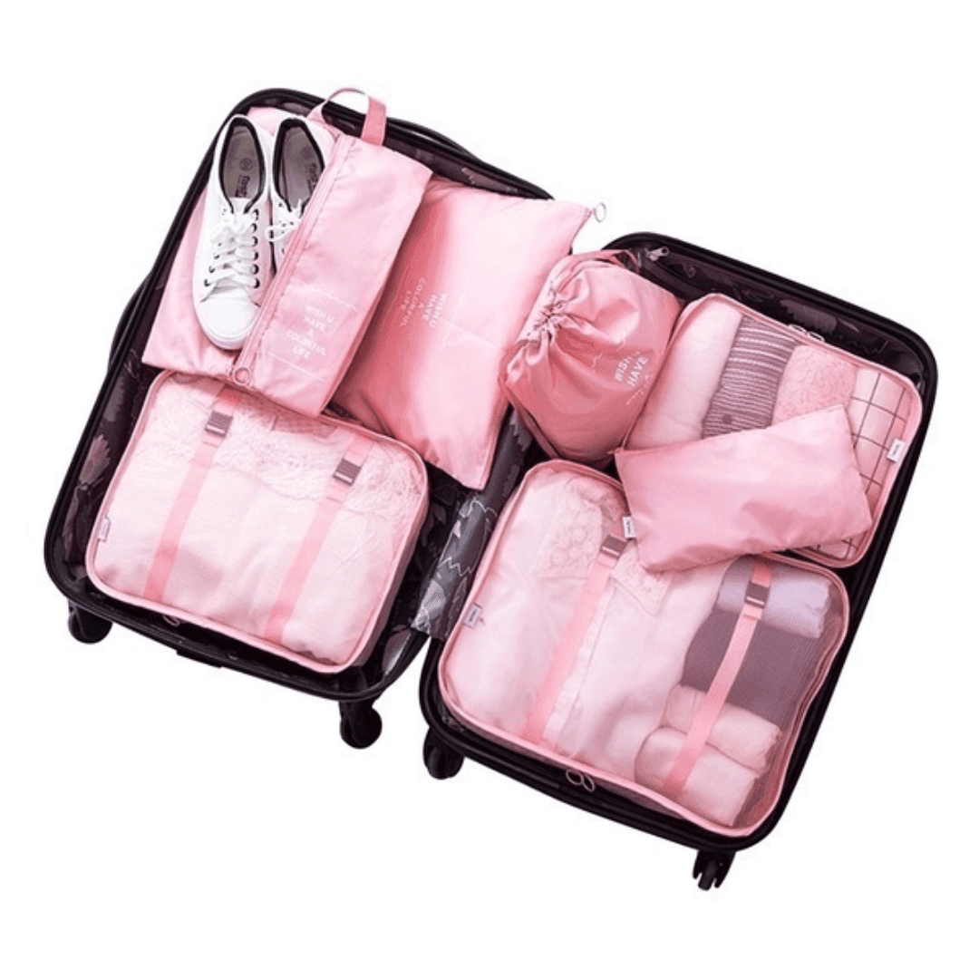 KIT 8 Bolsas Organizadoras á Prova D'água Para Viagem - Acaso Das Mulheres Modernas