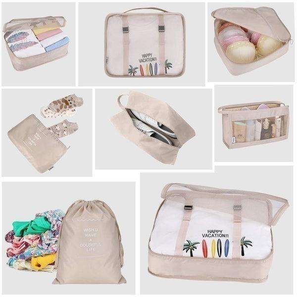 KIT 8 Bolsas Organizadoras á Prova D'água Para Viagem - Acaso Das Mulheres Modernas