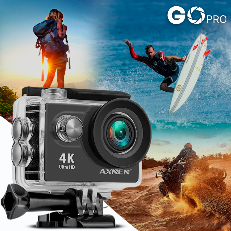 Câmera de Ação Profissional Portátil 4K Ultra HD 60FPS - Estilo Go Pro - Acaso Das Mulheres Modernas