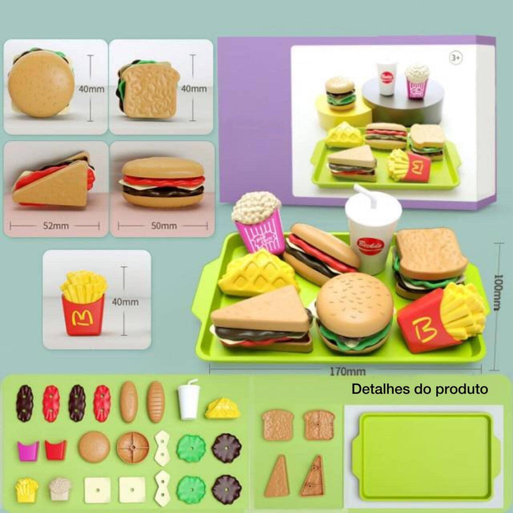 Conjunto de Comidas - Brinquedo de comidinhas divertidas para sua criança - Acaso Das Mulheres Modernas